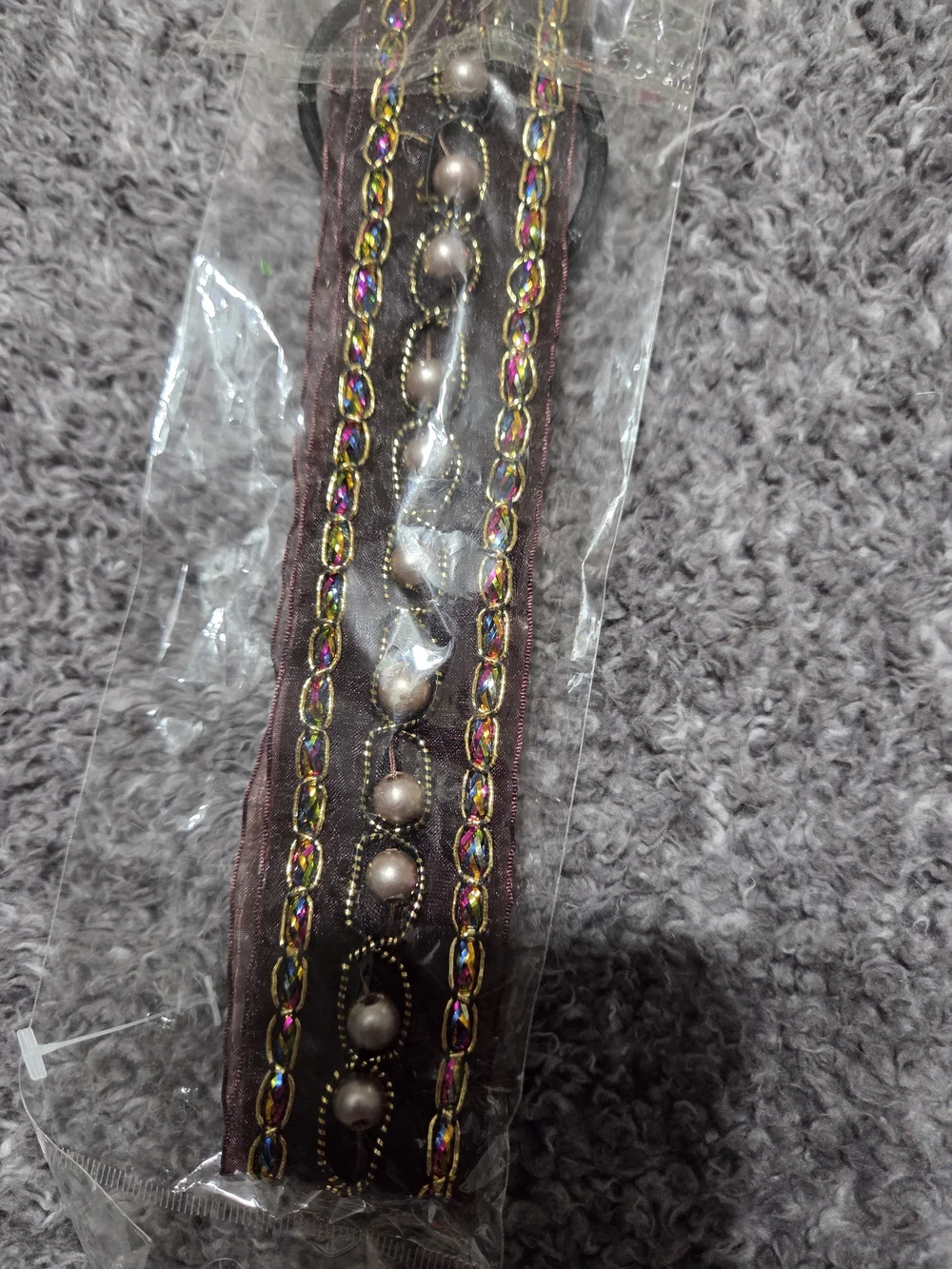 Brown Womens Faux Pearl Headband